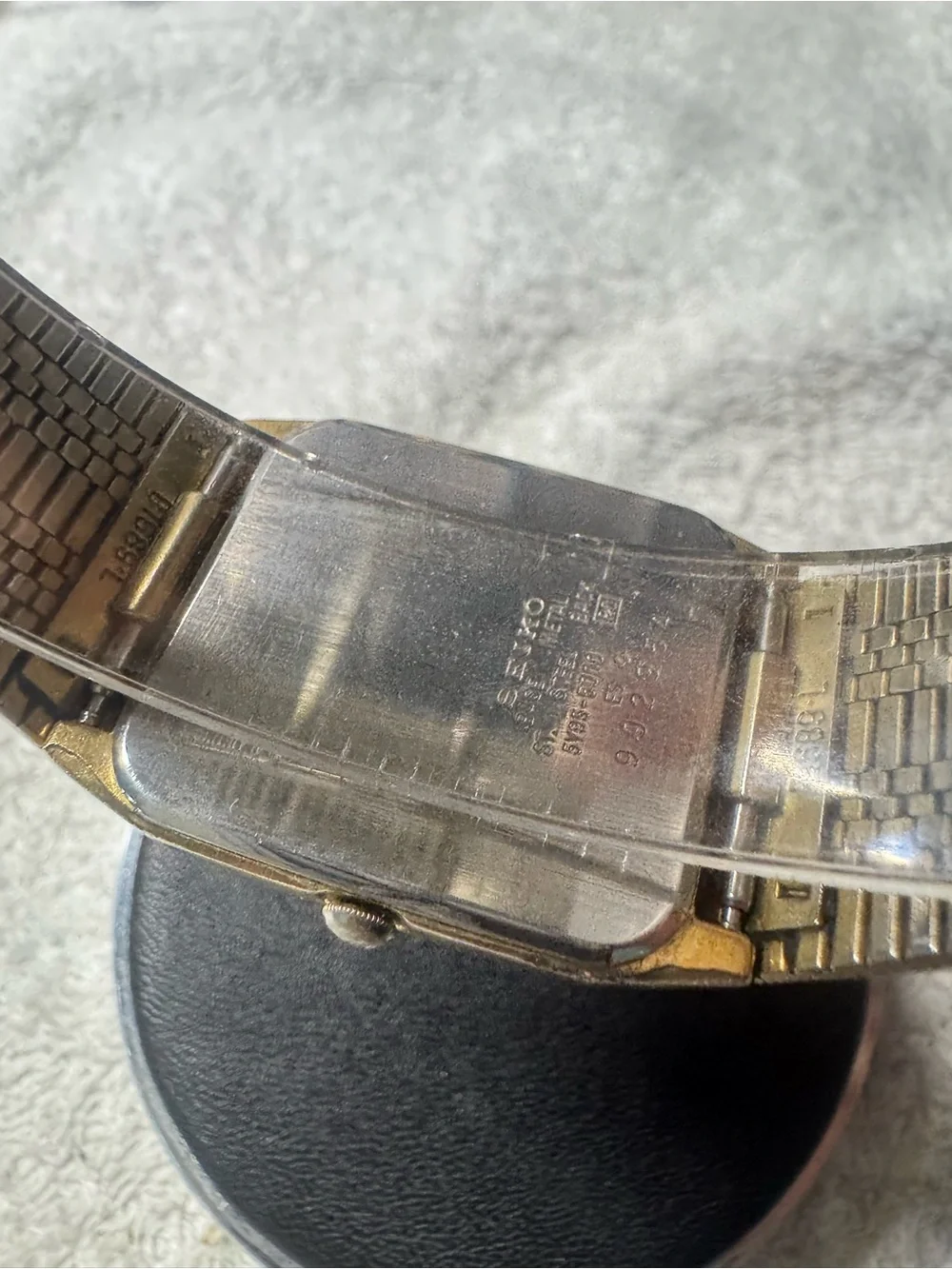 Seiko Gold-Accent Black Dial Stainless Steel Watch